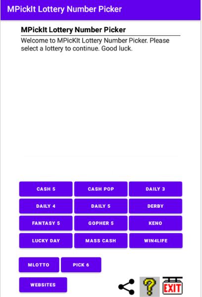 Use Pick 6 for Pick 6 Lotteries. Picks 6 lotteries numbers.